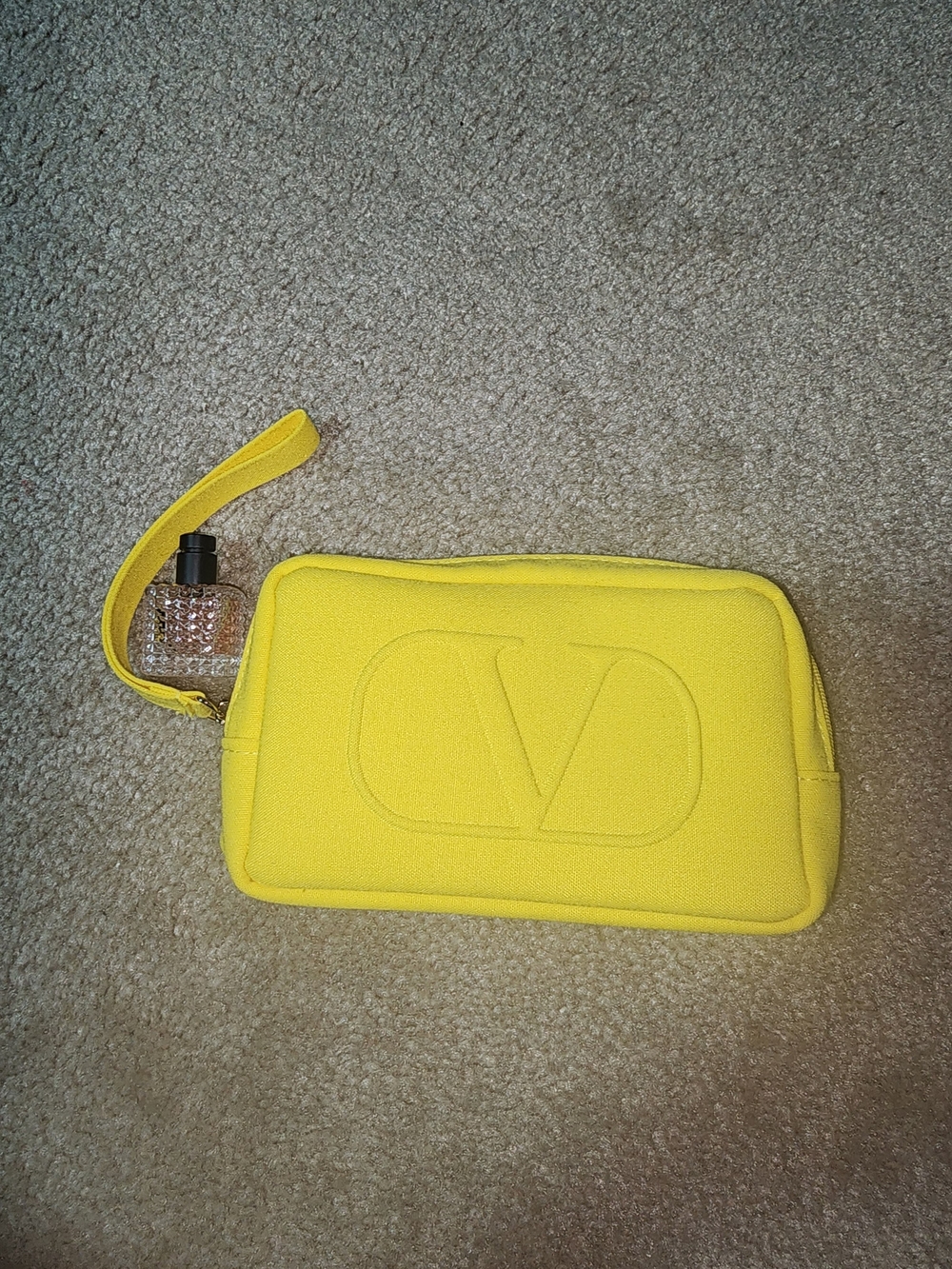 Valentino Yellow Logo Wristlet Pouch $40 NEW